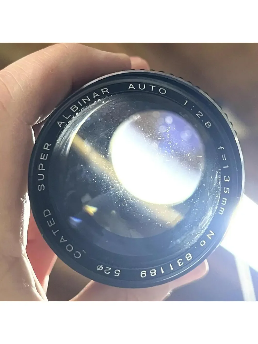 Super Albinar auto 1:2.8 f=135 52 coated 831189 13528 minolta MD Camera Lens VTG